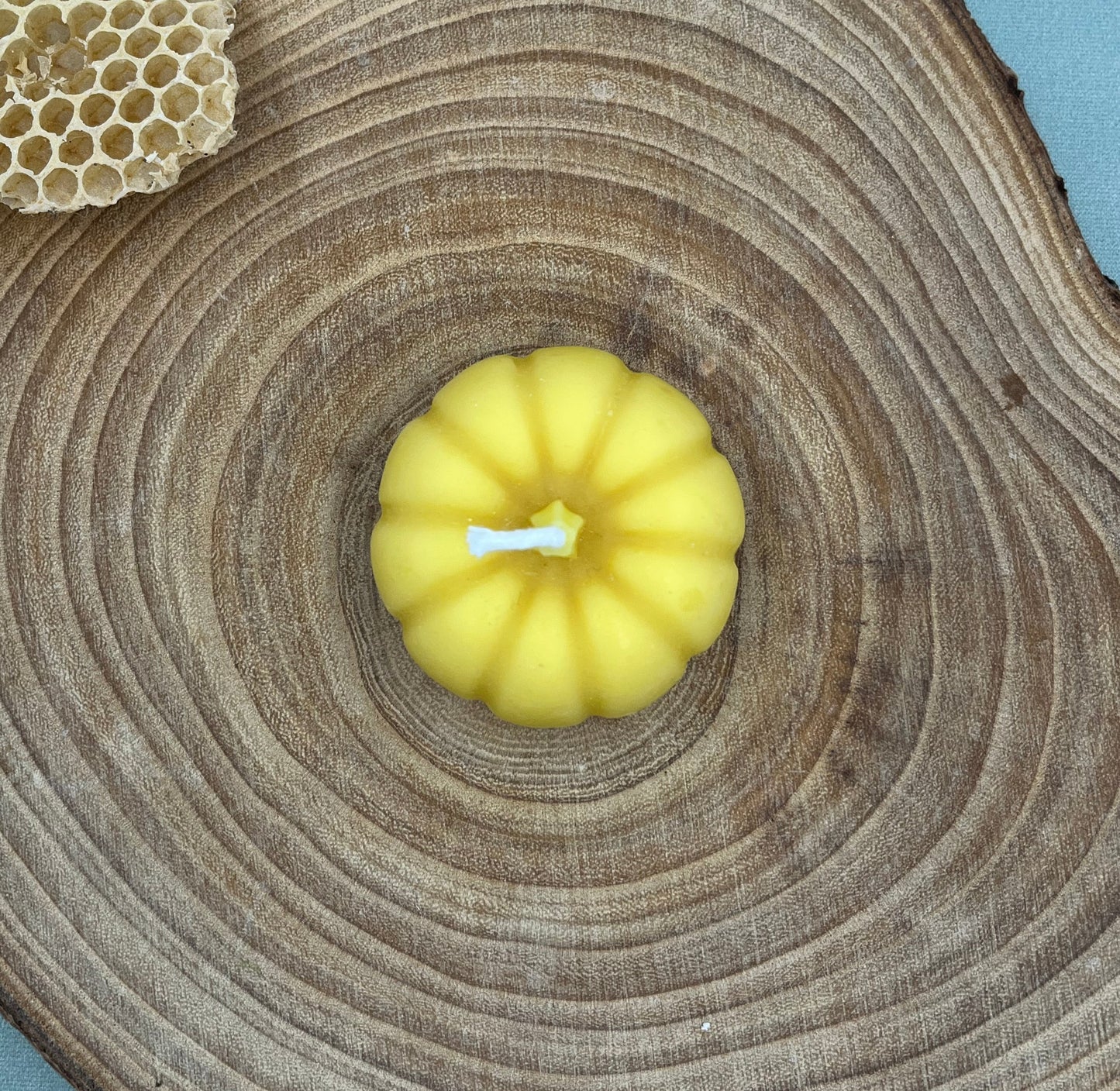 Pumpkin Candle - Natural, 100% Pure Beeswax Candle