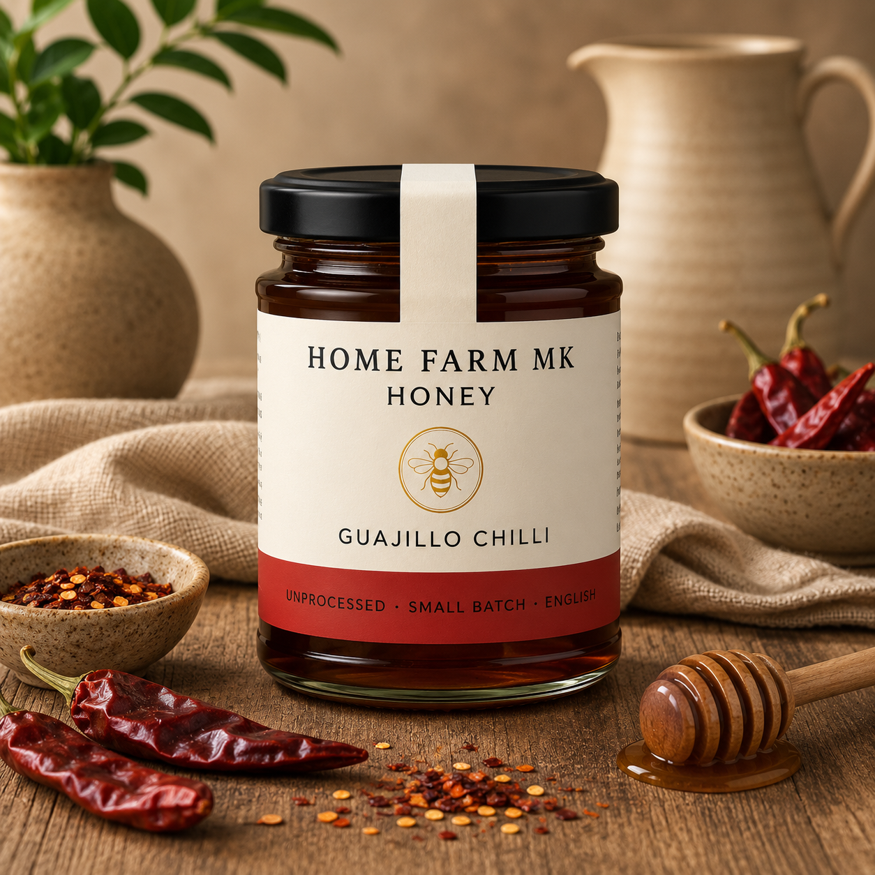 Pure English Guajillo Chilli Mild Hot Honey