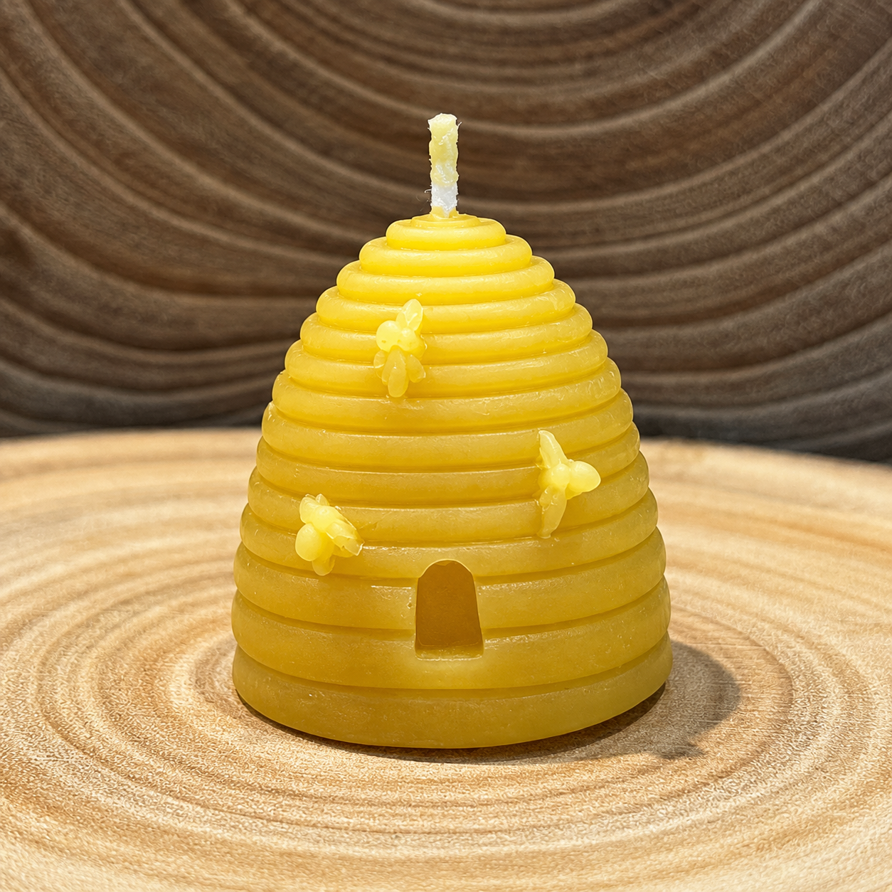 Skep style beeswax candle 