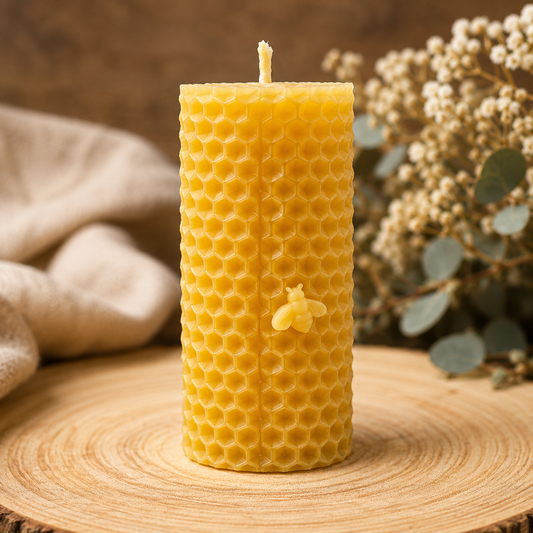 beeswax pillar candle 