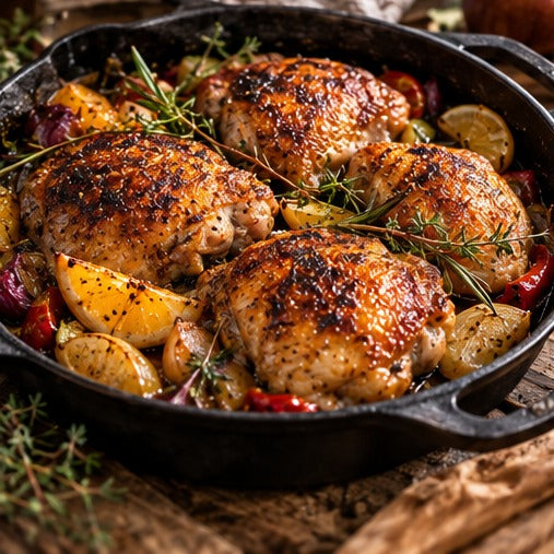 Sticky Hot Honey Roast Chicken plated recipe